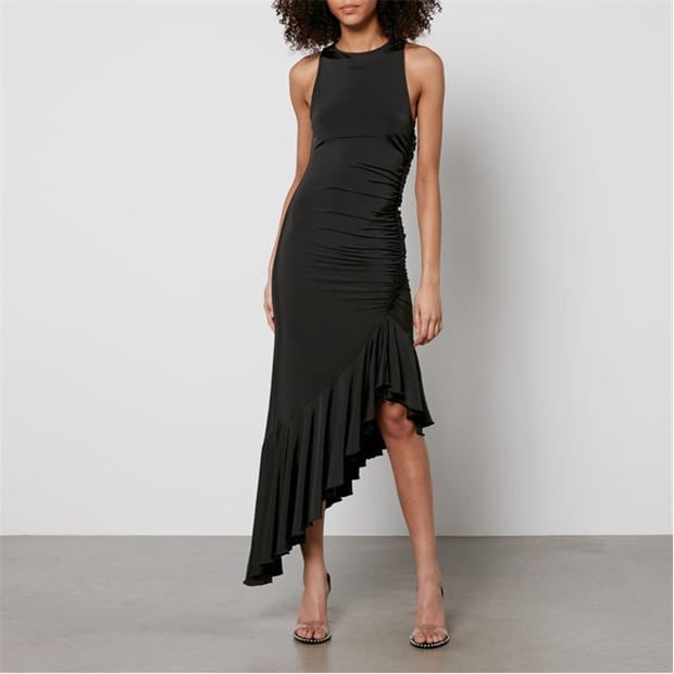 ROTATE Birger Christensen | Slinky Asymmetric Dress | Black |  SportsDirect.com CzechRepublic