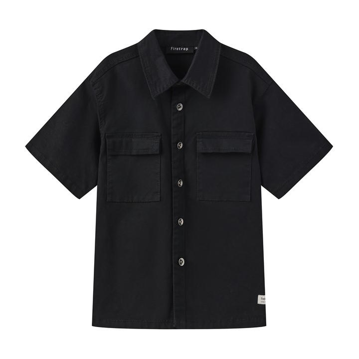 Firetrap Boys Black Ss Shirts  in Size 9 - 10 Years, Sports Direct