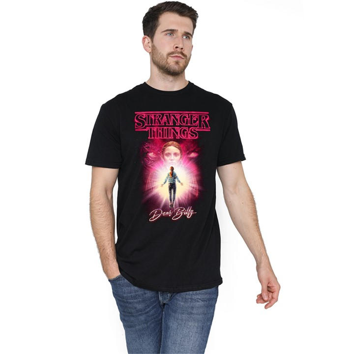 Stranger Things Men's Black Dear Billy T-Shirt in Size L, Sports Direct