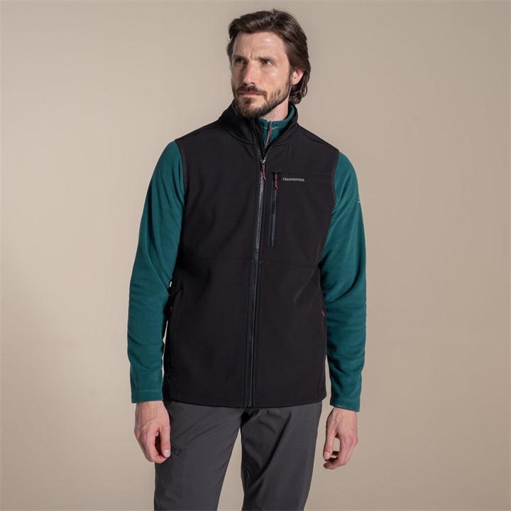 Craghoppers Men's Black Altis Ii Water-Repellent Softshell Vest in Size L, Sports Direct