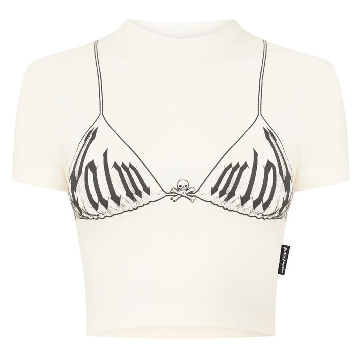 Palm Angels Women's White Baby Tee in Size 12, Sports Direct