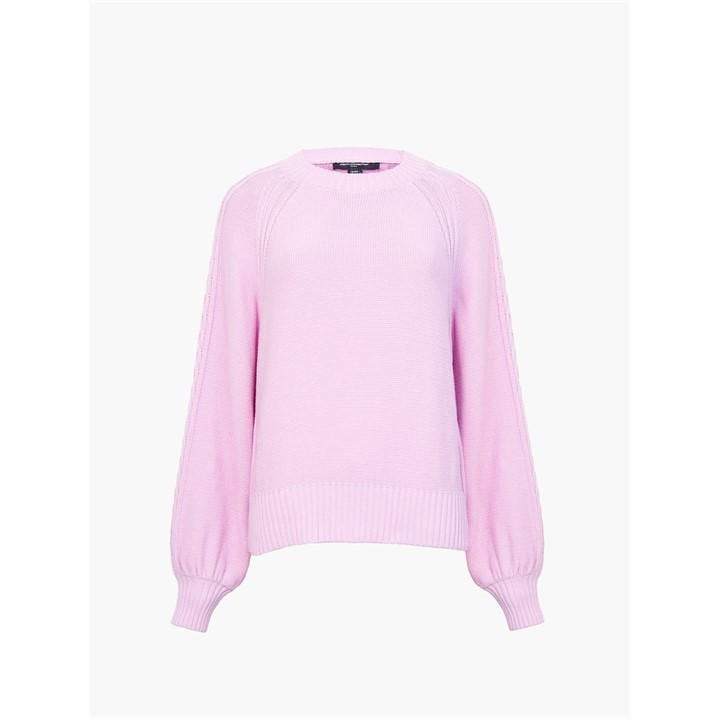 French Connection Women's Red Lily Cable Knit Crew Neck Jumper in Size 16, Sports Direct