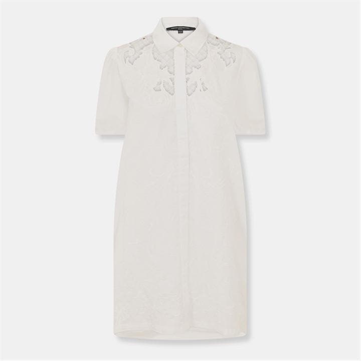 French Connection Women's White Cambria Shirt Mini Dress in Size 12, Sports Direct