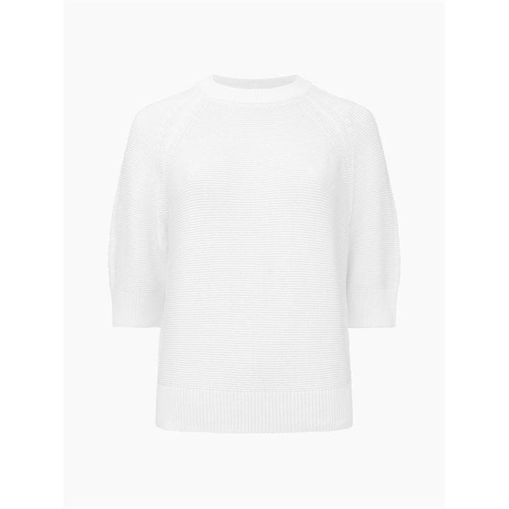 French Connection Women's White Lily Mozart Crew Neck Jumper in Size 16, Sports Direct