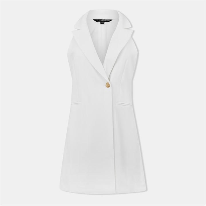 French Connection Women's White Whisper Halter Blazer Dress in Size 12, Sports Direct