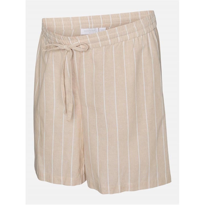 Mamalicious Women's Beige Mama Denim Shorts in Size 14, Sports Direct