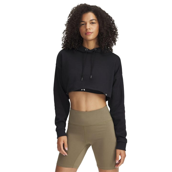 Under Armour Women's Black Tery Cropped 1/4 Zip Fleece in Size 12, Sports Direct