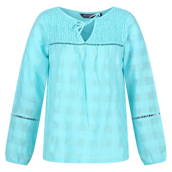 Regatta Women's Blue Calluna Long Sleeve Shirt in Size 10, Sports Direct