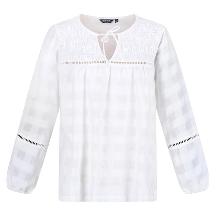 Regatta Women's White Calluna Long Sleeve Shirt in Size 16, Sports Direct