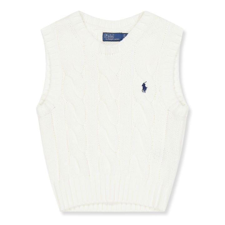 Polo Ralph Lauren Women's White Polo Cable Knit Ld61 in Size 12, Sports Direct