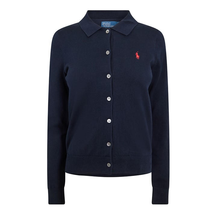 Polo Ralph Lauren Women's Blue Polo Pima Cardigan Ld61 in Size 8, Sports Direct