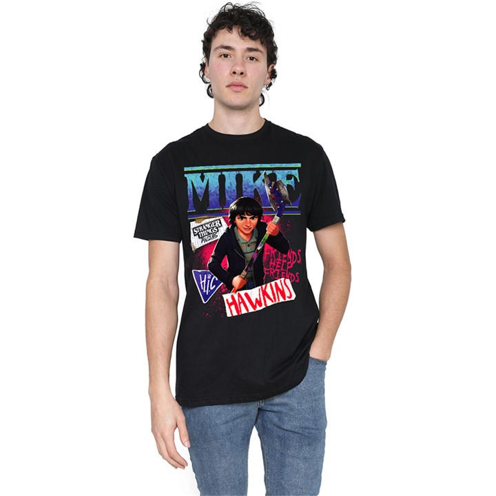 Stranger Things Men's Black Tales From 85 Mike T Shirt in Size 4XL, Sports Direct