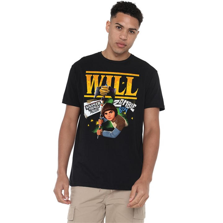 Stranger Things Men's Black Tales From 85 Will T Shirt in Size 4XL, Sports Direct