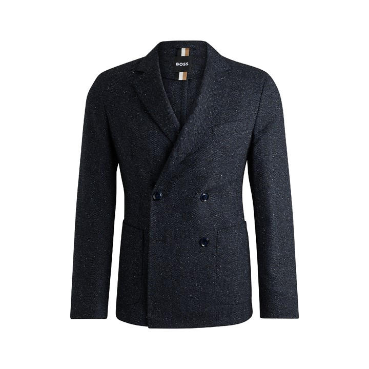 Boss Men's Blue C Hanry Double Breasted Formal Jacket in Size L, Sports Direct
