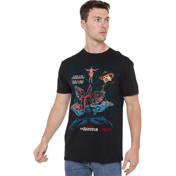 Stranger Things Men' Black Butcher Billy S1 Ch7 T-Shirt Blac in Size S, Sports Direct