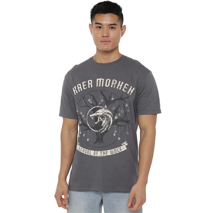 The Witcher Men's Grey Kaer Morhen Medallion Tree T-Shirt Ch in Size 4XL, Sports Direct
