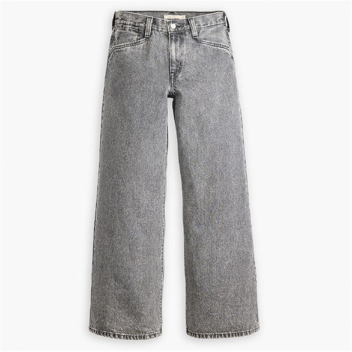 Levis Women's Grey Baggy Wide Leg Jeans