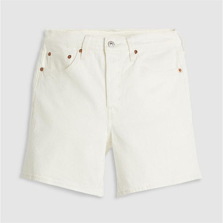 Levis Women's White Mid Thigh Denim Shorts in Size 25 L32, Sports Direct