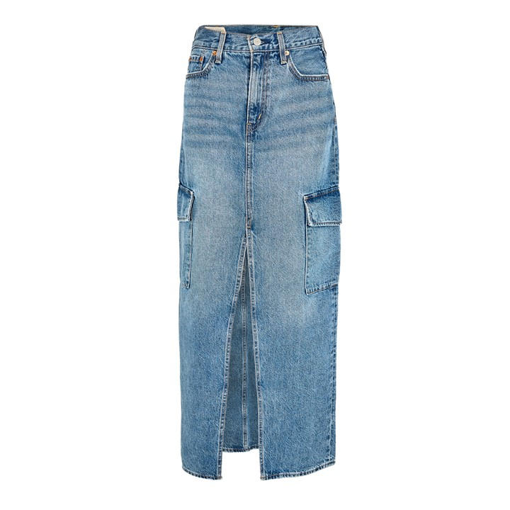 Levis Women's Blue Ankle Cargo Skirt in Size 25 L32, Sports Direct