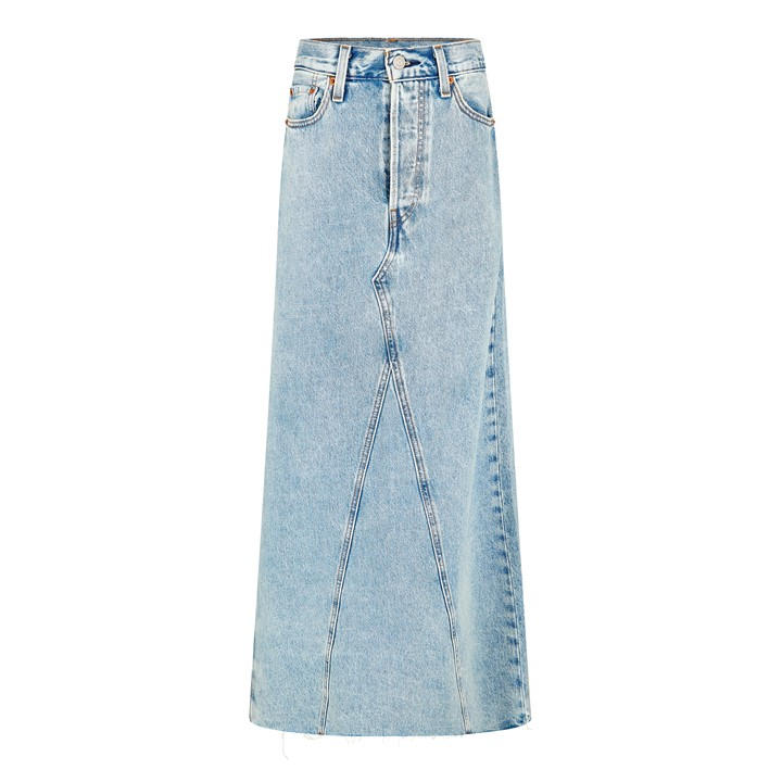 Levis Women's Blue Iconic Long Denim Skirt in Size 32 R, Sports Direct