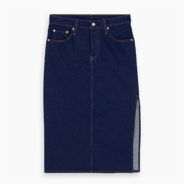 Levis Women's Blue Side Slit Denim Skirt in Size 26 R, Sports Direct