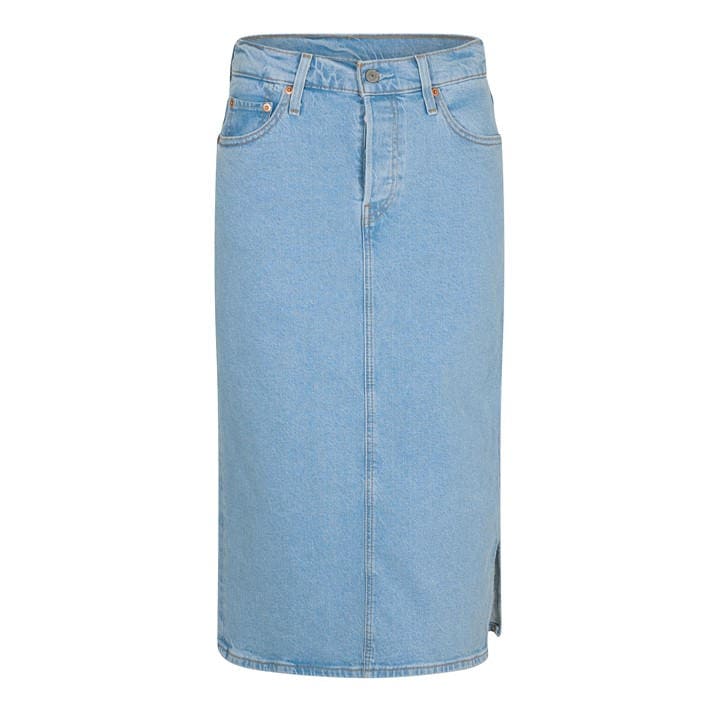 Levis Women's Blue Side Slit Denim Skirt in Size 28 R, Sports Direct