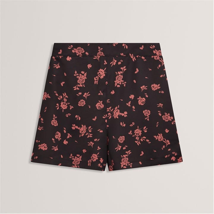 Ted Baker Women's Black Ted Satin Printed Short in Size 10, Sports Direct