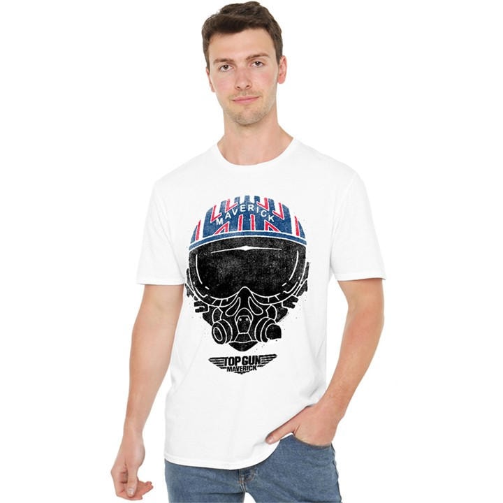 Top Gun Men's White Maverick Helmet T Shirt in Size 4XL, Sports Direct