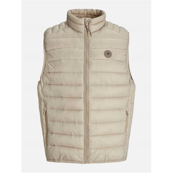 Jack And Jones Men's Cream Bradley Puffer Gilet in Size M, Sports Direct