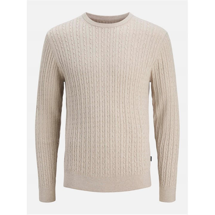 Jack And Jones Men's Cream Emil Cable Knit Jumper in Size 2XL, Sports Direct