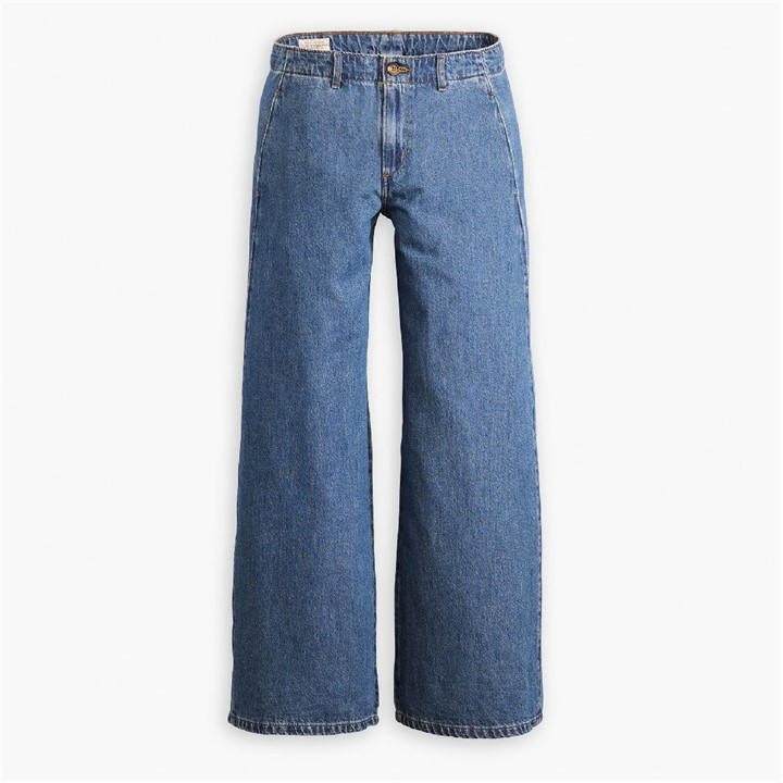 Levis Women's Blue Chino Wide Leg Jeans in Size 26 R, Sports Direct