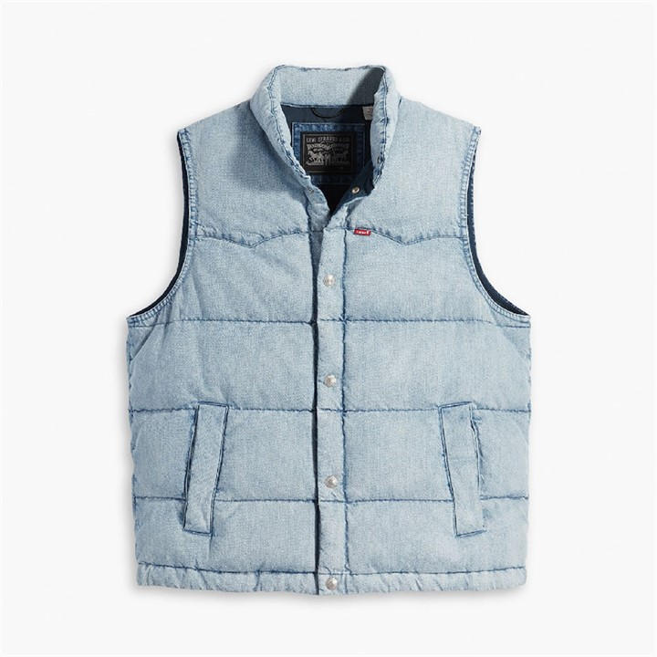Levis Men's Blue Western Puff Gilet in Size XL, Sports Direct