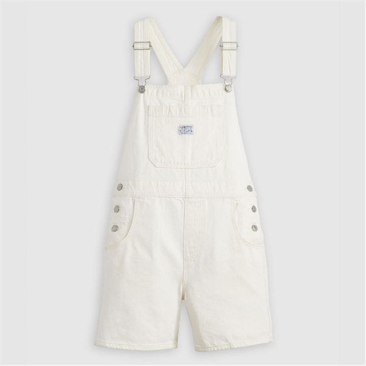 Levis Women's White Utility Denim Shorts in Size 8, Sports Direct