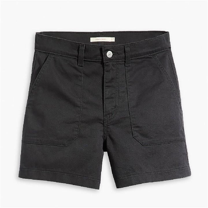 Levis Women's Black Utility Denim Shorts in Size 26 R, Sports Direct
