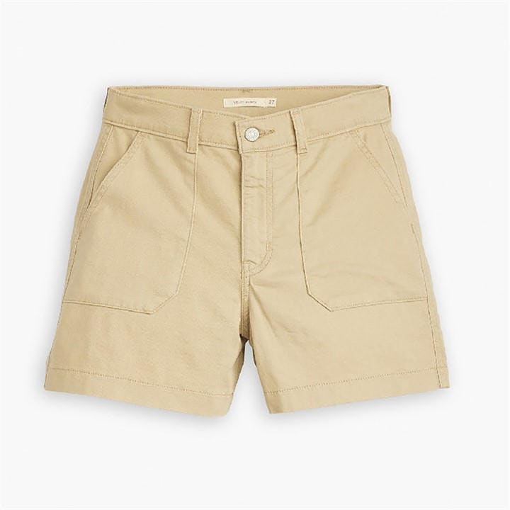 Levis Women's Beige Utility Denim Shorts in Size 26 R, Sports Direct