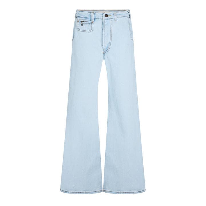 Levis Women's Blue Ribcage Bells Wide Leg Jeans in Size 28 S, Sports Direct