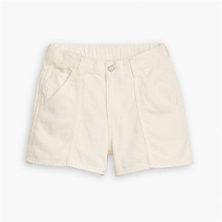 Levis Women's Cream Carpenter Denim Shorts in Size 26 R, Sports Direct