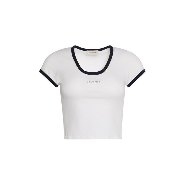 Calvin Klein Jeans Women's White Baby Tee in Size 14, Sports Direct