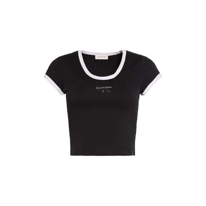 Calvin Klein Jeans Women's Black Baby Tee in Size 12, Sports Direct