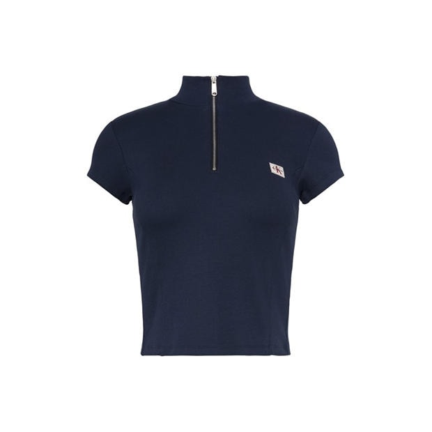 Dark Saphire - Calvin Klein Jeans - Women's Knitted Short Sleeve Polo Shirt