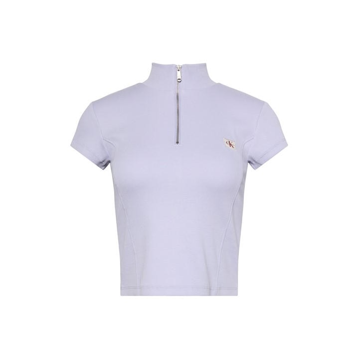 Calvin Klein Jeans Women's Purple Knitted Short Sleeve Polo Shirt in Size 10, Sports Direct