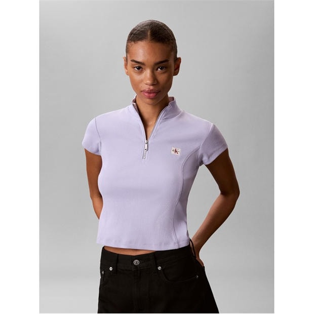 Cosmic Sky - Calvin Klein Jeans - Women's Knitted Short Sleeve Polo Shirt