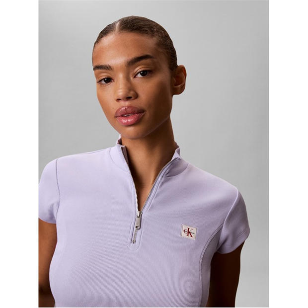 Cosmic Sky - Calvin Klein Jeans - Women's Knitted Short Sleeve Polo Shirt