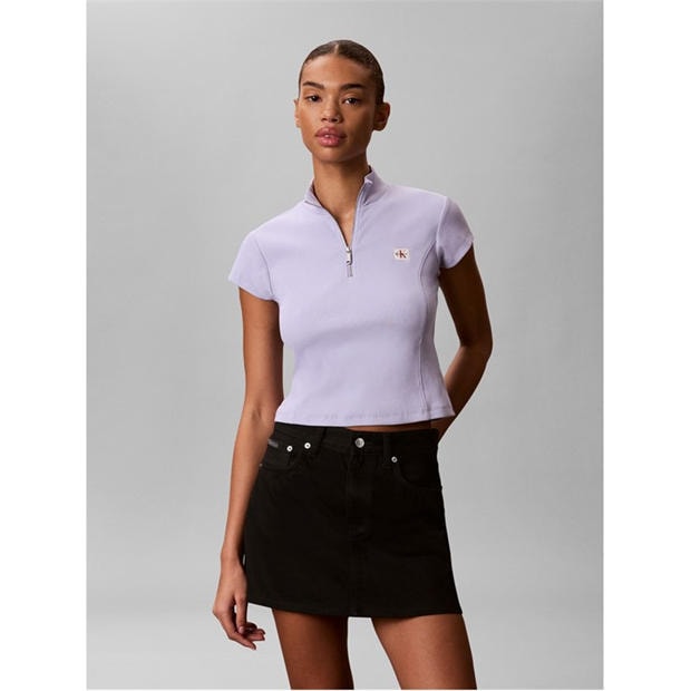 Cosmic Sky - Calvin Klein Jeans - Women's Knitted Short Sleeve Polo Shirt