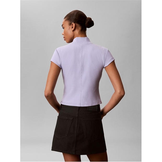 Cosmic Sky - Calvin Klein Jeans - Women's Knitted Short Sleeve Polo Shirt