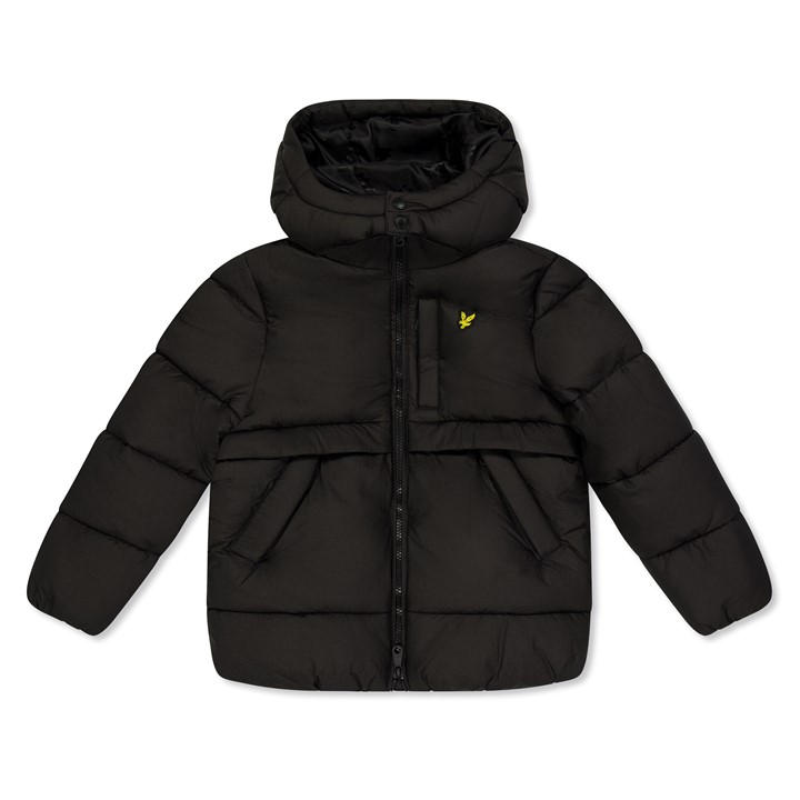 Lyle And Scott Boys Black Kids' Ripstop Long Puffer Jacket in Size 5 - 6 Years, Sports Direct