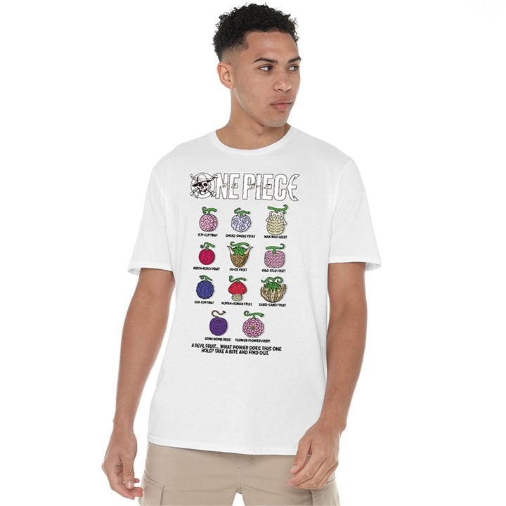 One Piece Men's White Devil Fruits T-Shirt in Size XL, Sports Direct