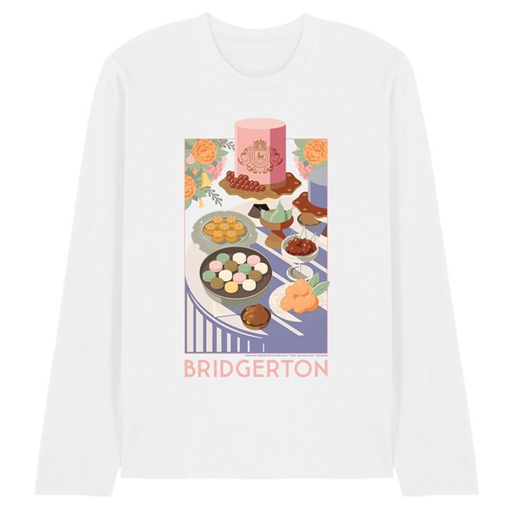 Bridgerton Men's White Treats Long Sleeve T-Shirt in Size L, Sports Direct
