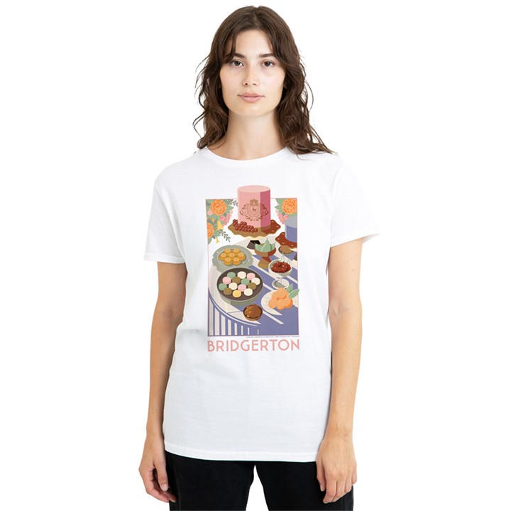 Bridgerton Women's White Treats T Shirt, Sports Direct
