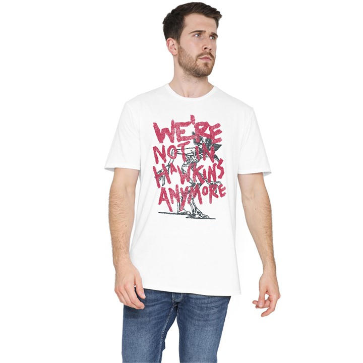 Stranger Things Men' White Not In Hawkins T-Shirt in Size S, Sports Direct